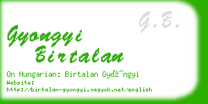 gyongyi birtalan business card